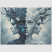 Light and Shadow Goddess Duality Fantasy Decoupage Tissuepapier (Voorkant)