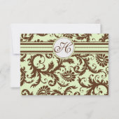 Light Apple Green Brown Response-Kaart RSVP Kaartje (Voorkant)