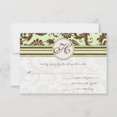 Light Apple Green Brown Response-Kaart RSVP Kaartje (Achterkant)