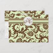 Light Apple Green Brown Response-Kaart RSVP Kaartje (Voorkant / Achterkant)