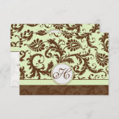 Light Apple Green Brown Response-Kaart RSVP Kaartje (Voorkant / Achterkant)