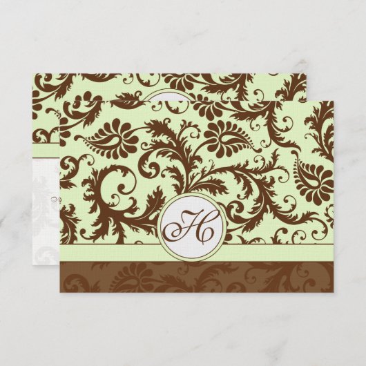 Light Apple Green Brown Response-Kaart RSVP Kaartje (Voorkant / Achterkant)