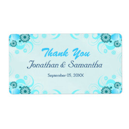 Light Aqua Blue Blauwgroen Floral Large Wedding Fa Etiket