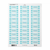 Light Aqua Blue Blauwgroen Floral Small Wedding Fa Etiket (Full Sheet)