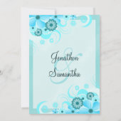 Light Aqua Blue Floral Sla de datummededelingen op Kaart (Achterkant)