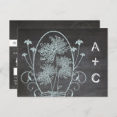 Light Aqua Blue Mason Jar Chalkboard Weddenschap Briefkaart (Voorkant / Achterkant)