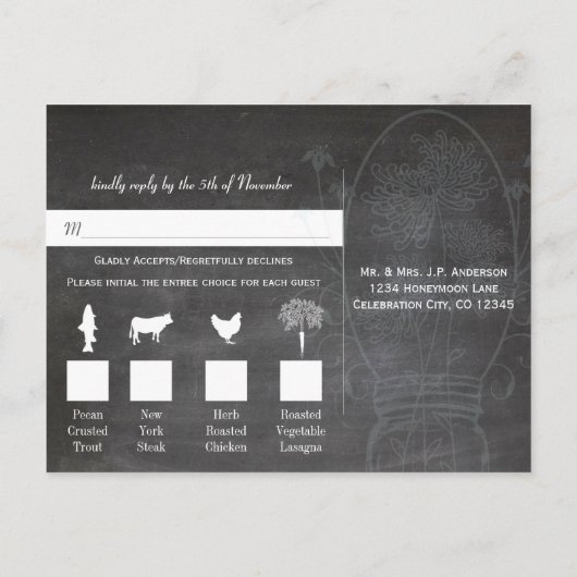 Light Aqua Blue Mason Jar Chalkboard Weddenschap Briefkaart (Achterkant)