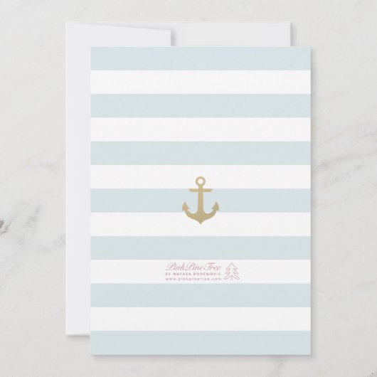 Light Aqua Blue Nautical Rehearsal Dinner Invite Kaart (Achterkant)