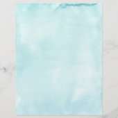 Light Aqua Blue Stationery-papier (Achterkant)