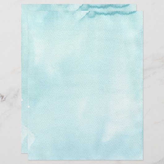 Light Aqua Blue Stationery-papier (Voorkant / Achterkant)
