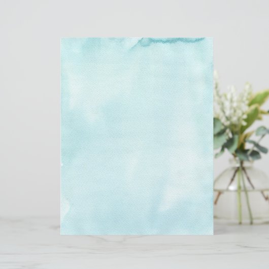 Light Aqua Blue Stationery-papier (Staand voorkant)