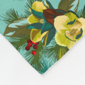 Light Aqua Magnolia Winter Soft Fleece Blanket (Hoek)