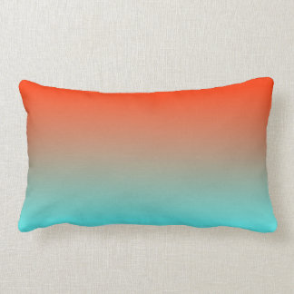 Light Aqua Oranje Ombre Kussen