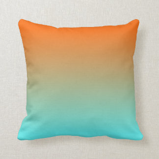 Light Aqua Oranje Ombre Kussen