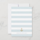 Light Aqua Striped Nautical Response RSVP-kaart RSVP Kaartje (Achterkant)
