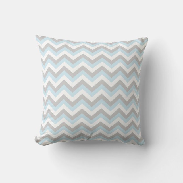 Light Aqua Turquoise Chevron Chic ZigZag Pattern Kussen (Voorkant)