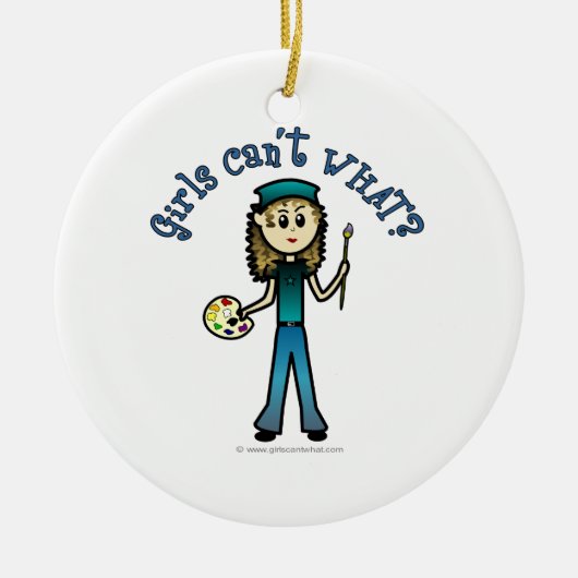 Light Artist Girl Keramisch Ornament (Voorkant)