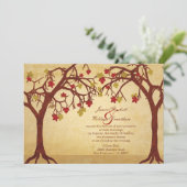 Light Autumn / Herfst Trees Wedding Invitation Kaart (Staand voorkant)