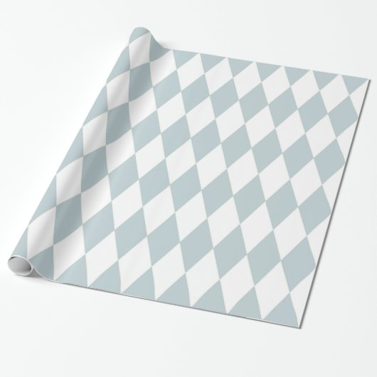 Light Baby Blue Diamond Modern Retro Patroon Cadeaupapier (Uitgerold)