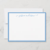 Light Baby Blue Elegant Modern Preppy Girly Script Notitiekaartje (Voorkant)