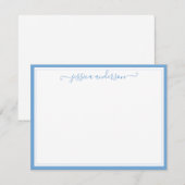 Light Baby Blue Elegant Modern Preppy Girly Script Notitiekaartje (Voorkant / Achterkant)