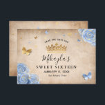 Light Baby Blue en Gold Roos Elegant Save The Date<br><div class="desc">Als je op zoek bent naar elegant, kun je de datumideeën opslaan voor een babyblauw en goudfeestthema, dan kunnen deze unieke DIY-sjabloon, behalve de datumuitnodigingen, eenvoudig worden aangepast aan je grote dag. De florale botanische kunst van Raphaela Wilson lichtte blauwe rozen aan in faux metallisch goud, een tiara kroon en...</div>