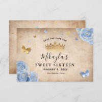 Light Baby Blue en Gold Roos Elegant