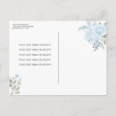 Light Baby Blue Silver Floral Princess Quinceañera Briefkaart (Achterkant)
