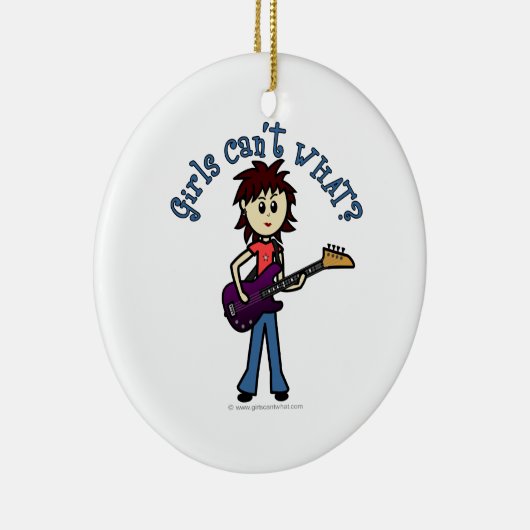 Light Bass Guitar Girl Keramisch Ornament (Rechts)