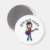 Light Bass Guitar Girl Magneet (Voorkant / Achterkant)
