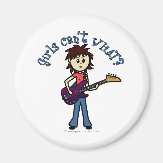 Light Bass Guitar Girl Magneet (Voorkant)