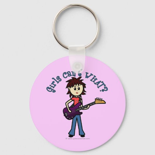 Light Bass Guitar Girl Sleutelhanger (Voorkant)