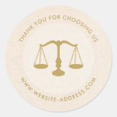 Light beig linen texture personalized text logo ronde sticker (Voorkant)