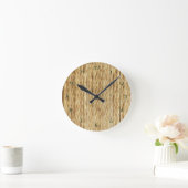 LIGHT BEIGE BAMBOO RONDE KLOK (Huis)