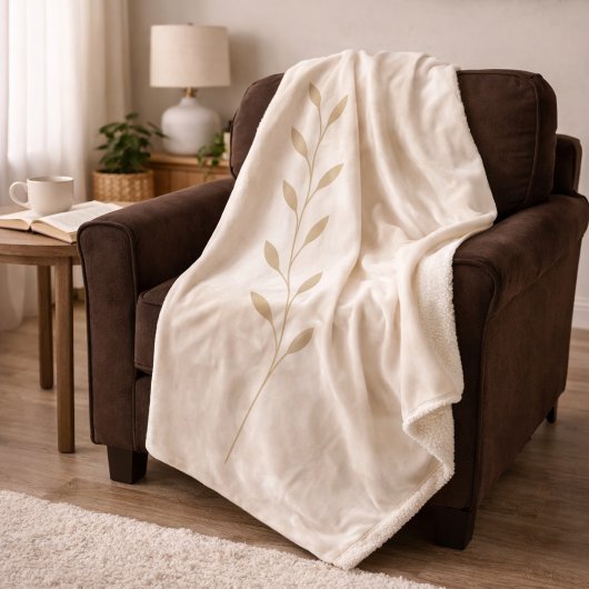 Light Beige Botanica Sherpa Blanket Deken