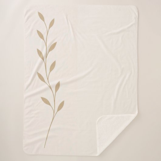 Light Beige Botanica Sherpa Blanket Deken (Voorkant)