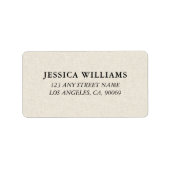 Light Beige Linen Texture Image Etiket (Voorkant)