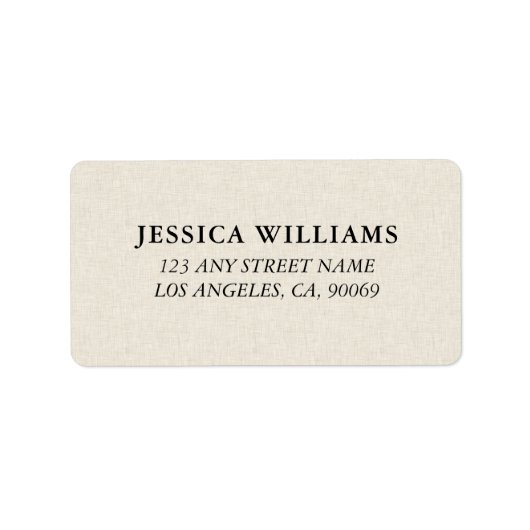 Light Beige Linen Texture Image Etiket (Voorkant)