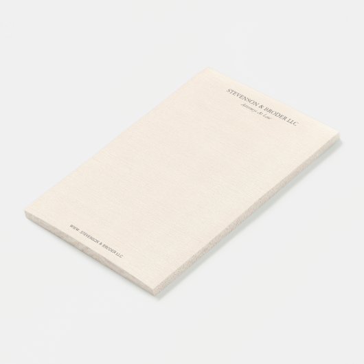 Light Beige Linen Texture Personalized Post-it® Notes (Schuin)