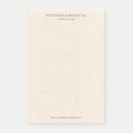 Light Beige Linen Texture Personalized Post-it® Notes