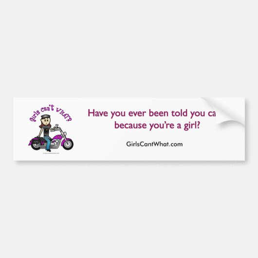 Light Biker Girl Bumpersticker (Voorkant)