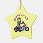 Light Biker Girl Keramisch Ornament (Links)