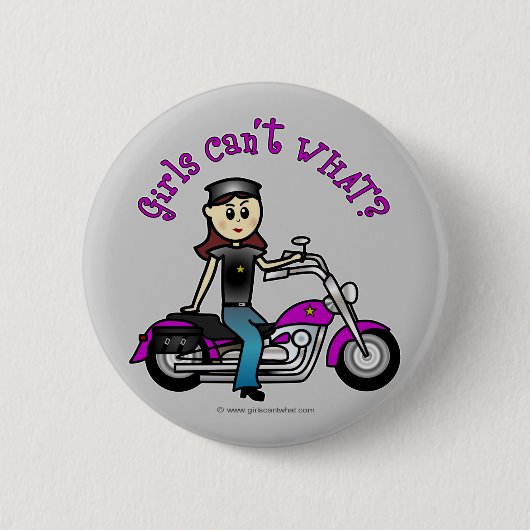 Light Biker Girl Ronde Button 5,7 Cm (Voorkant)