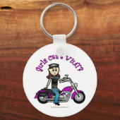 Light Biker Girl Sleutelhanger (Voorkant)