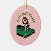 Light Billiards Girl Keramisch Ornament (Rechts)