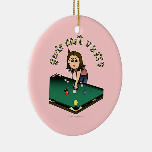 Light Billiards Girl Keramisch Ornament (Rechts)