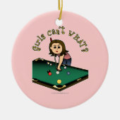 Light Billiards Girl Keramisch Ornament (Voorkant)