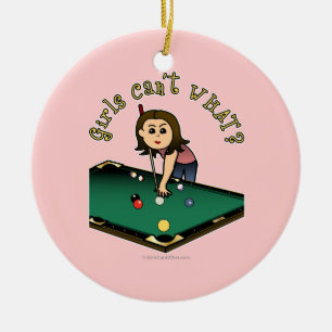 Light Billiards Girl Keramisch Ornament