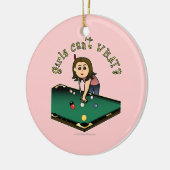 Light Billiards Girl Keramisch Ornament (Links)