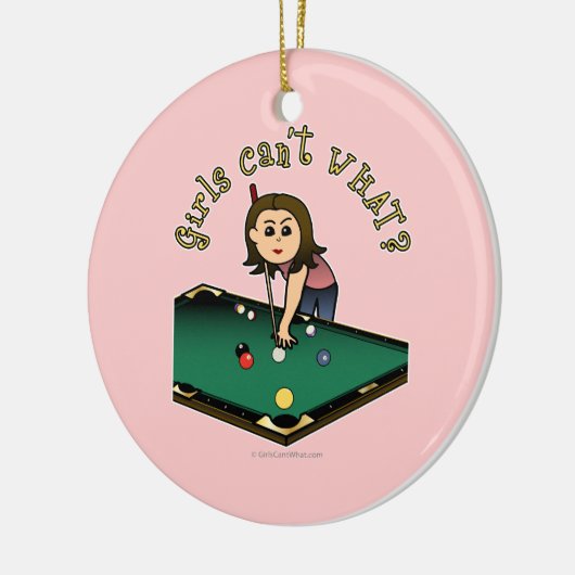 Light Billiards Girl Keramisch Ornament (Links)